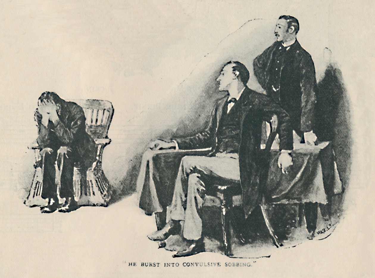 Han brast ut i konvulsiv snyftande, 1892 av Sidney Paget