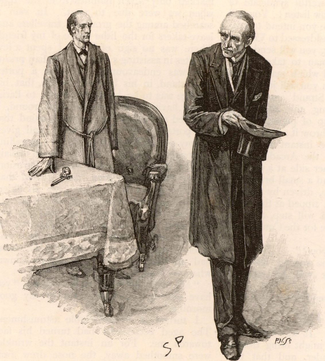 Illustration för "The Adventures of Sherlock Holmes" av Sidney Paget