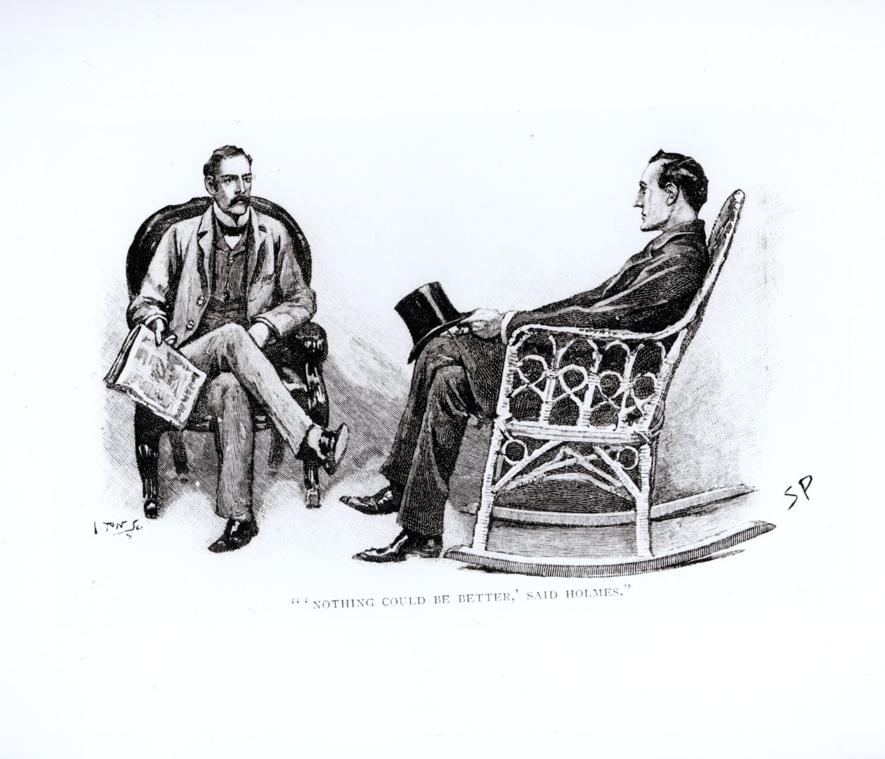 "Inget kunde vara bättre, sa Holmes", illustration från "The Stockbroker
