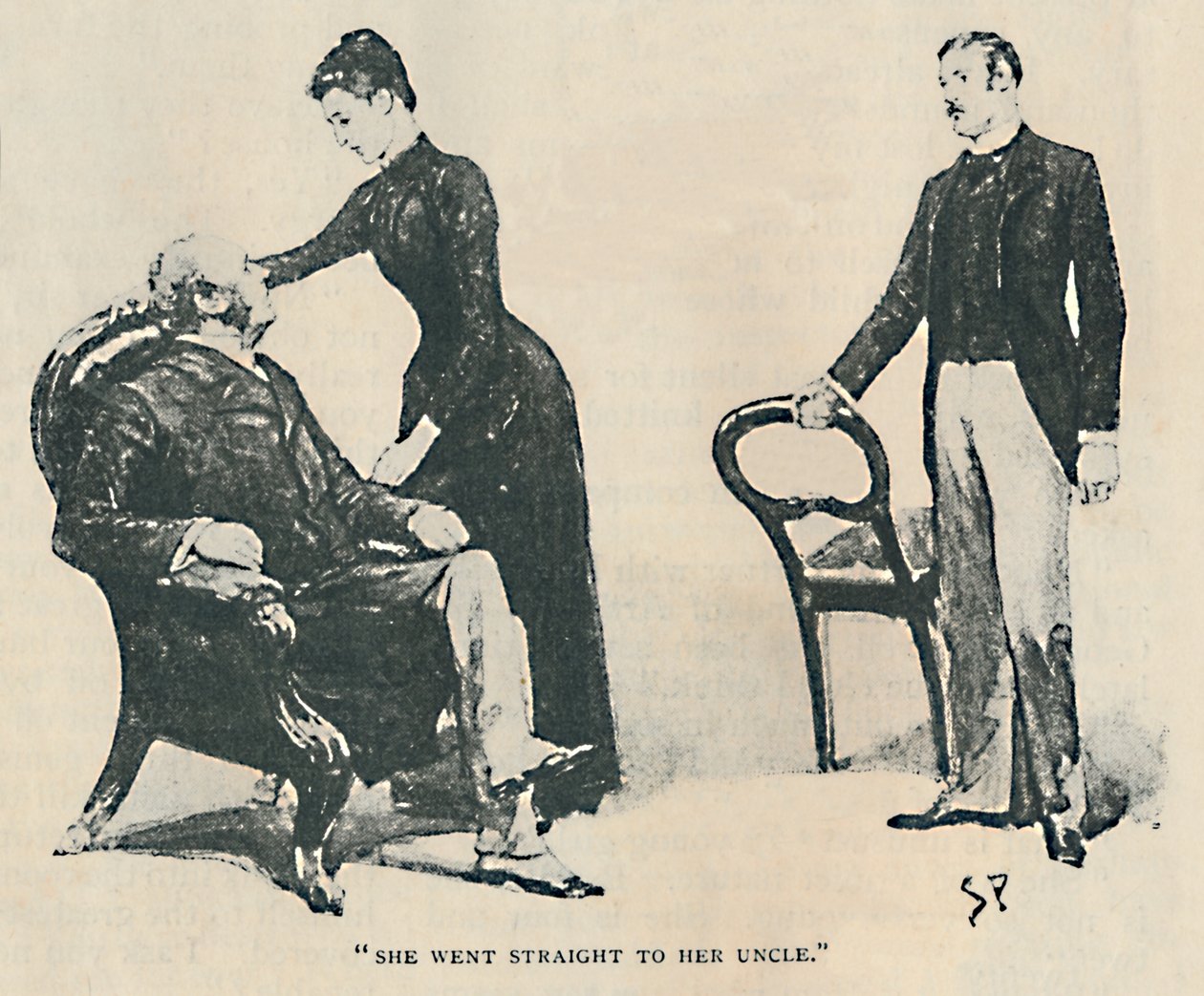 Hon gick direkt till sin farbror 1892 av Sidney Paget