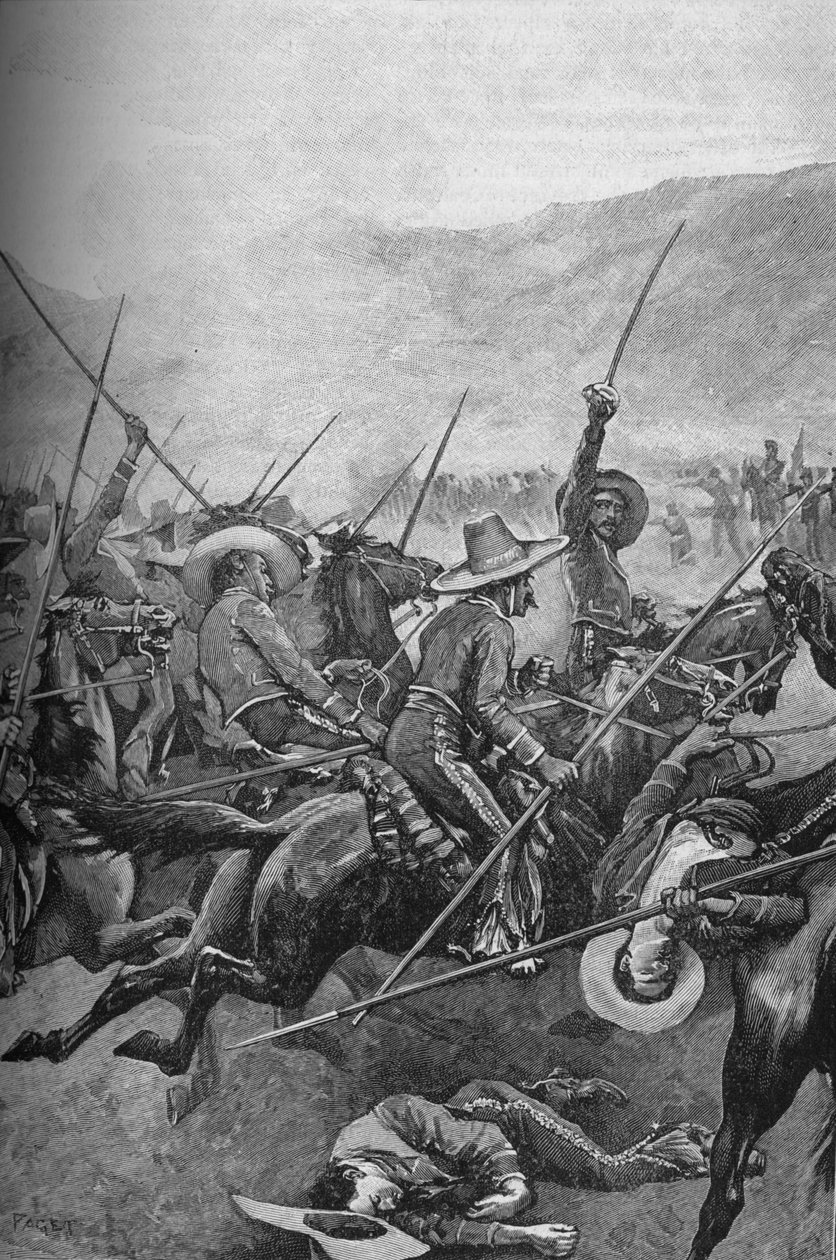 De mexikanska Lancers anklagade Illinois Soldiers, 1902 av Sidney Paget