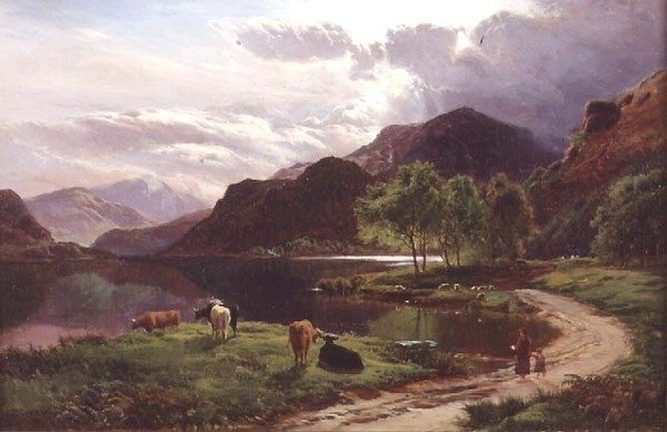 Kväll (olja på duk) av Sidney Richard Percy