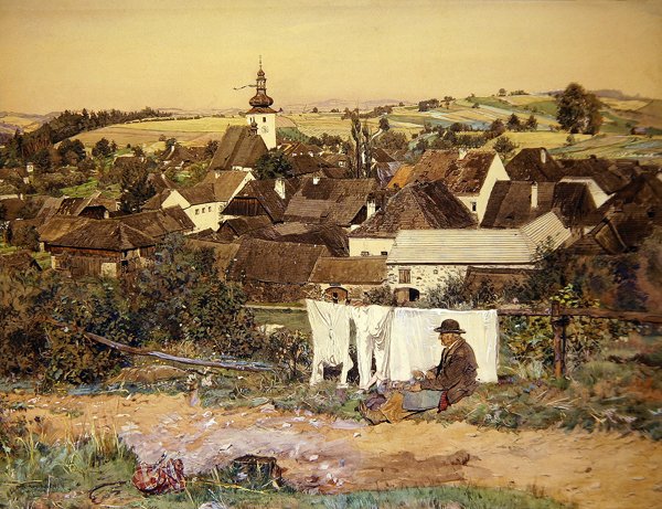 Oberosterreichisches Dorf (Övre österrikiska byn) av Sidonie Springer