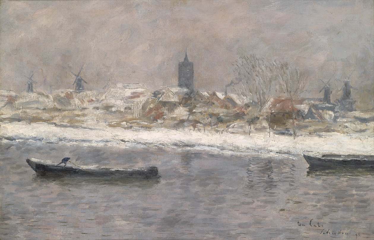 Winteransicht von Schiedam av Siebe Johannes ten Cate