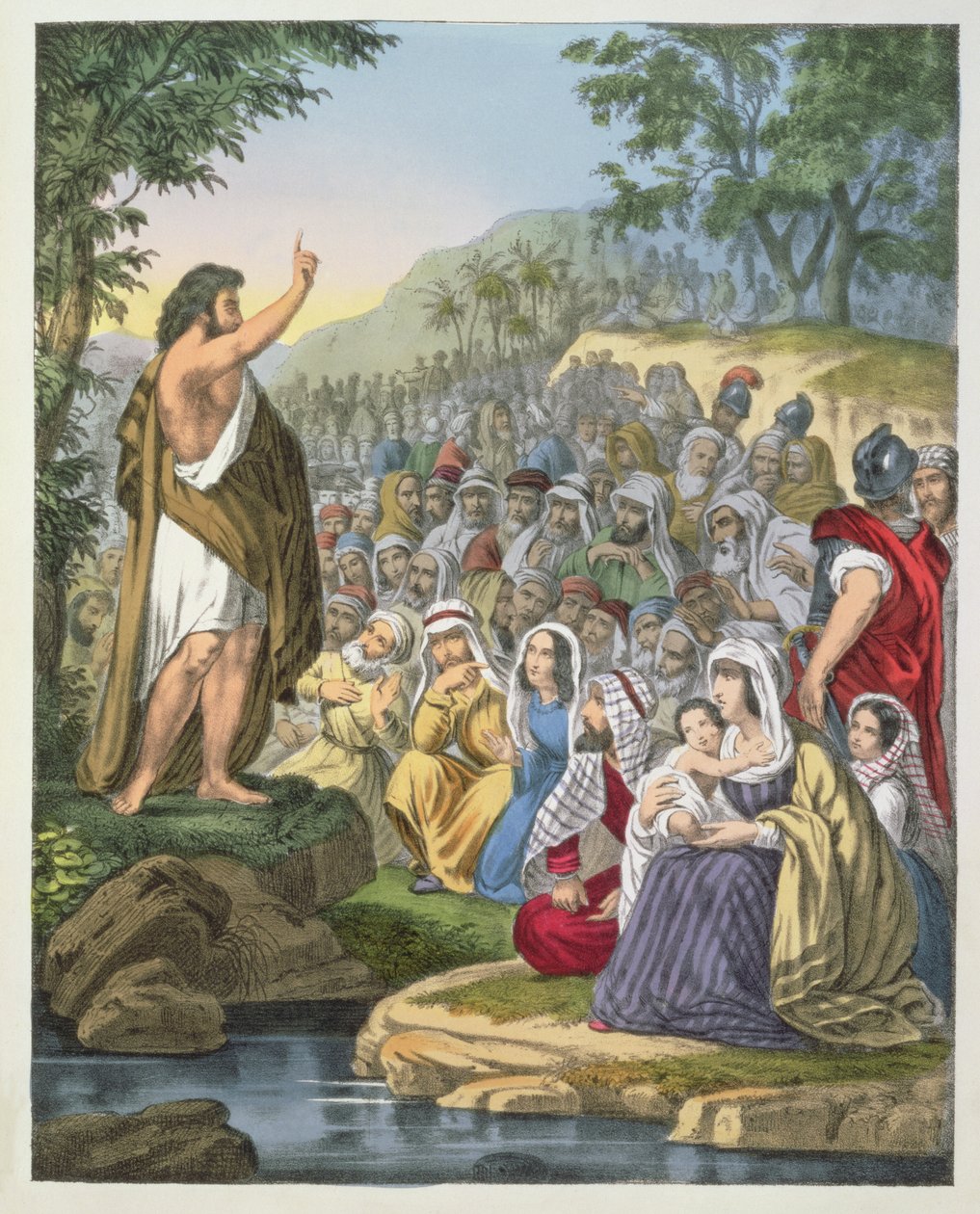 John Preaching in the Wilderness, från en bibel tryckt av Edward Gover, 1870-talet av Siegfried Detler Bendixen