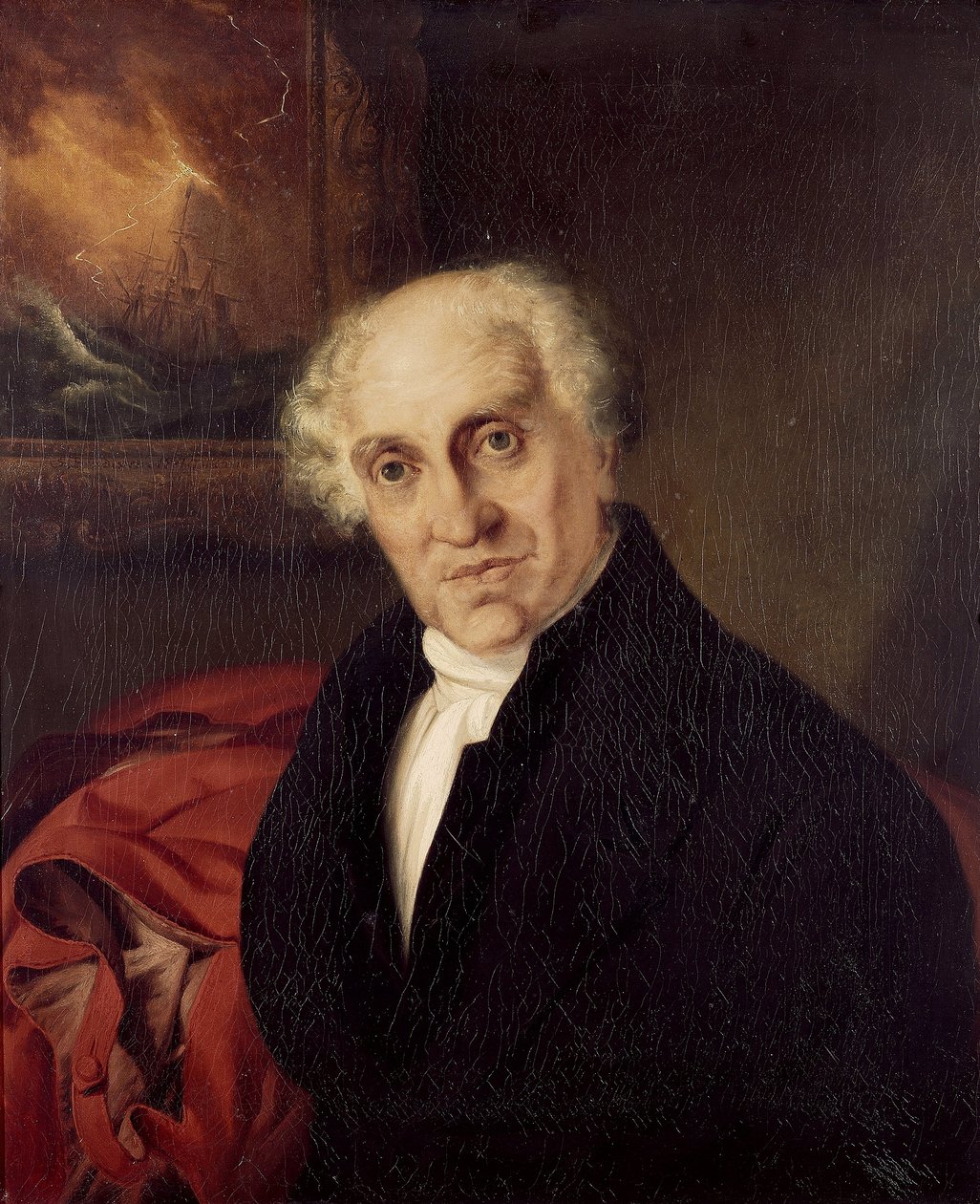 Porträtt av pastor Doktor Alexander Scott (1768-1840), kaplan hos Horatio Nelson (1758-1805) på "Victory" Olja på duk av Siegfried Detler Bendixen