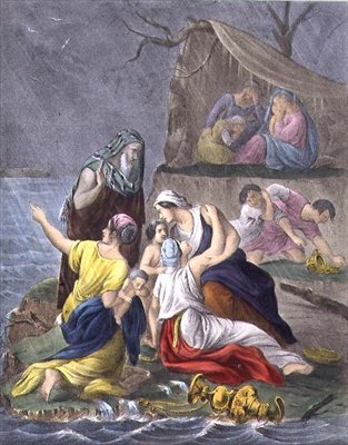 The Flood, från en bibel tryckt av Edward Gover av Siegfried Detler Bendixen