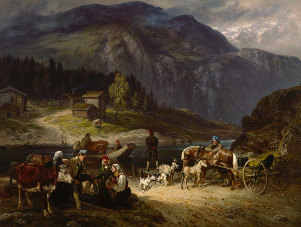 Korsningsscen från Telemark av Siegwald Johannes Dahl