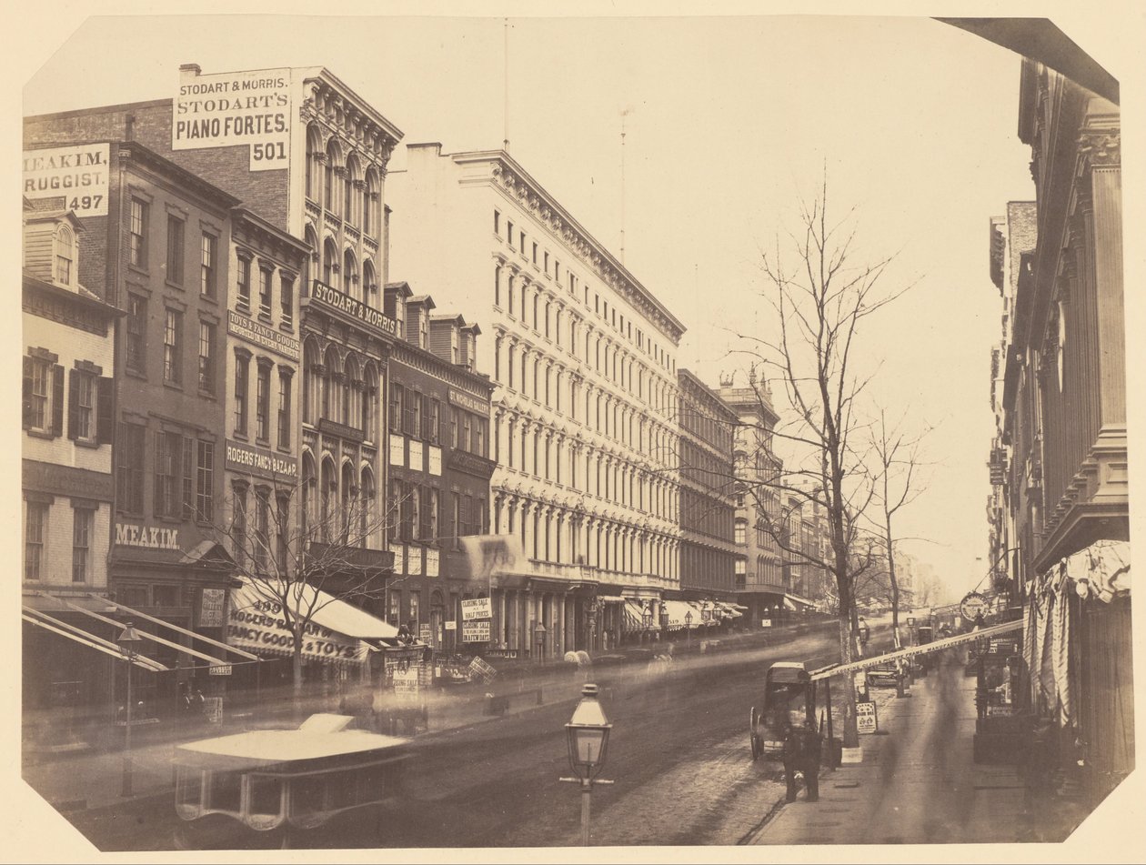 Broadway ser norrut från mellan Grand och Broome Streets av Silas A. Holmes