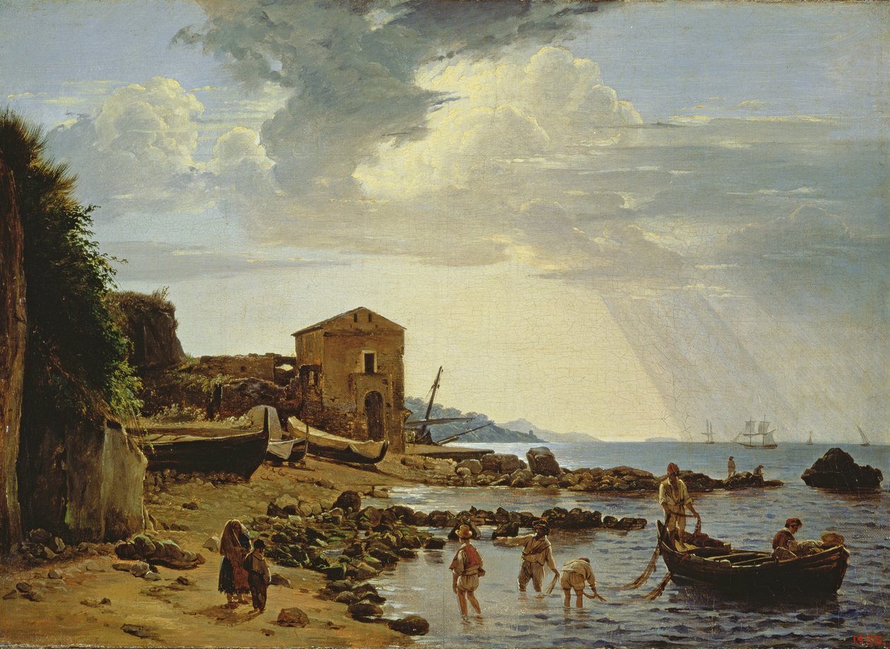 Stranden i Sorrento med utsikt över ön Capri av Silvestr Fedosievich Shchedrin