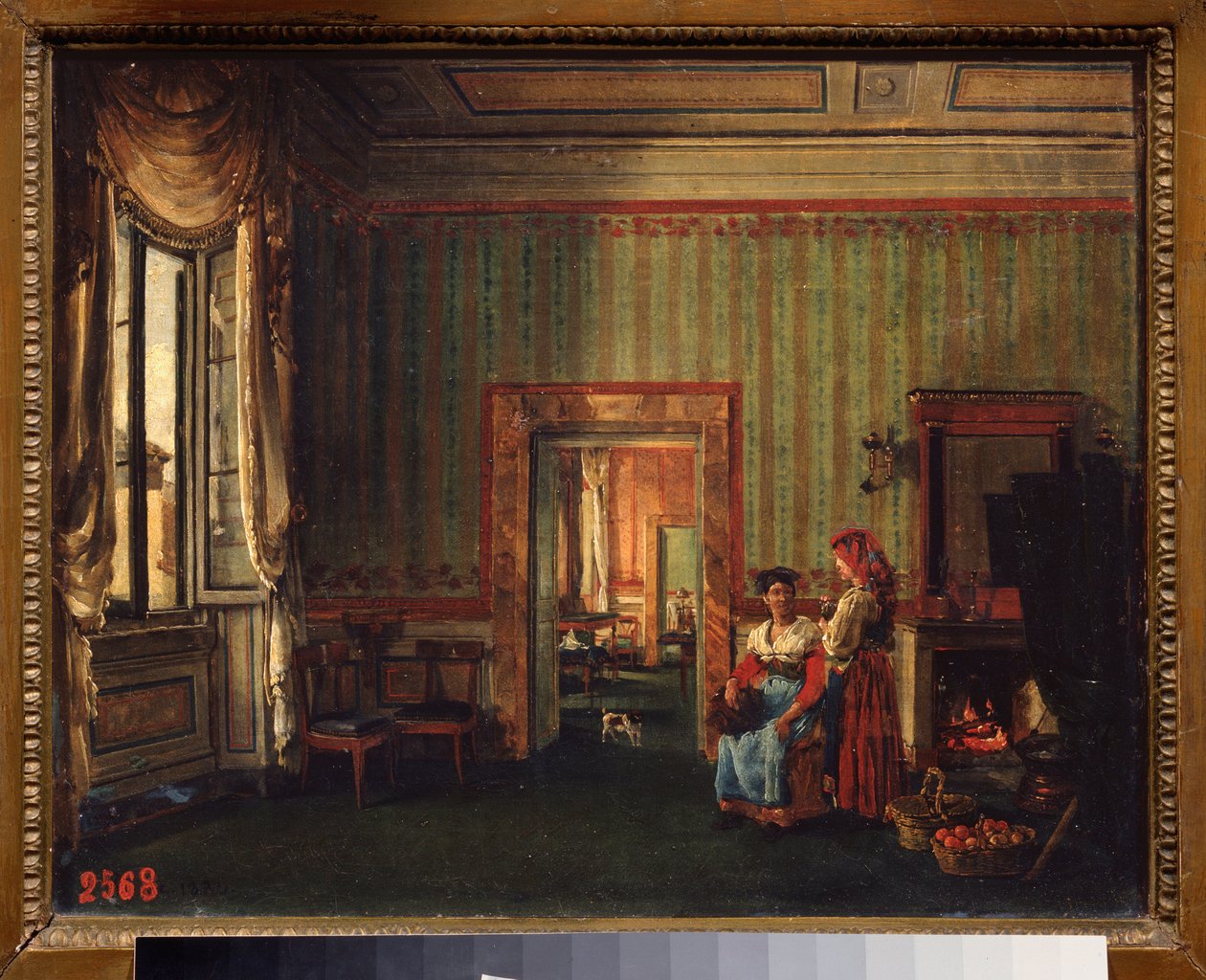 Interiör av prins Alexander Galitzines hus (Golitsyn) (1723-1804) i Rom (Italien). Målning av Sylvester Feodosiyevich Shchedrin (Sylvester Shchedrin) (1791-1830), olja på duk av Silvestr Fedosievich Shchedrin