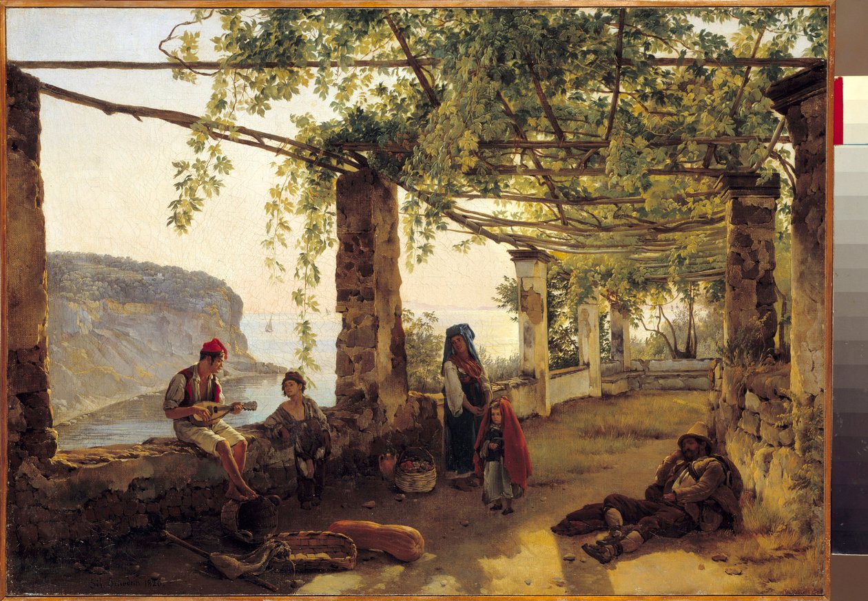 Landskap nära Sorrento på Amalfikusten Målning av Silvestre Shchedrine (1791-1830) 1826 av Silvestr Fedosievich Shchedrin