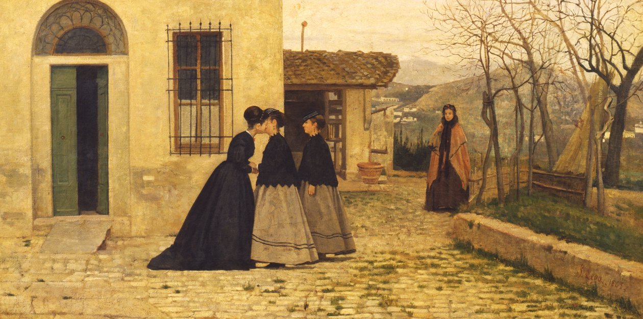 Besöket, 1868 av Silvestro Lega