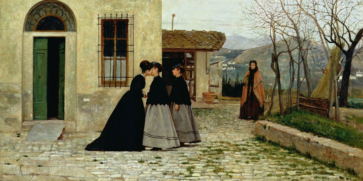 Besöket, 1868 av Silvestro Lega
