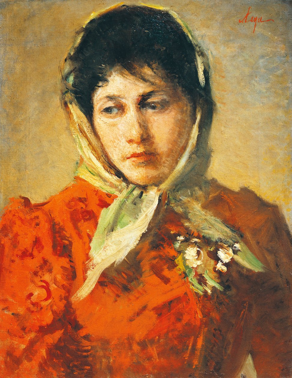 La scellerata (Villainous woman), av Silvestro Lega (1826-1895), olja på duk, 50x38 cm av Silvestro Lega