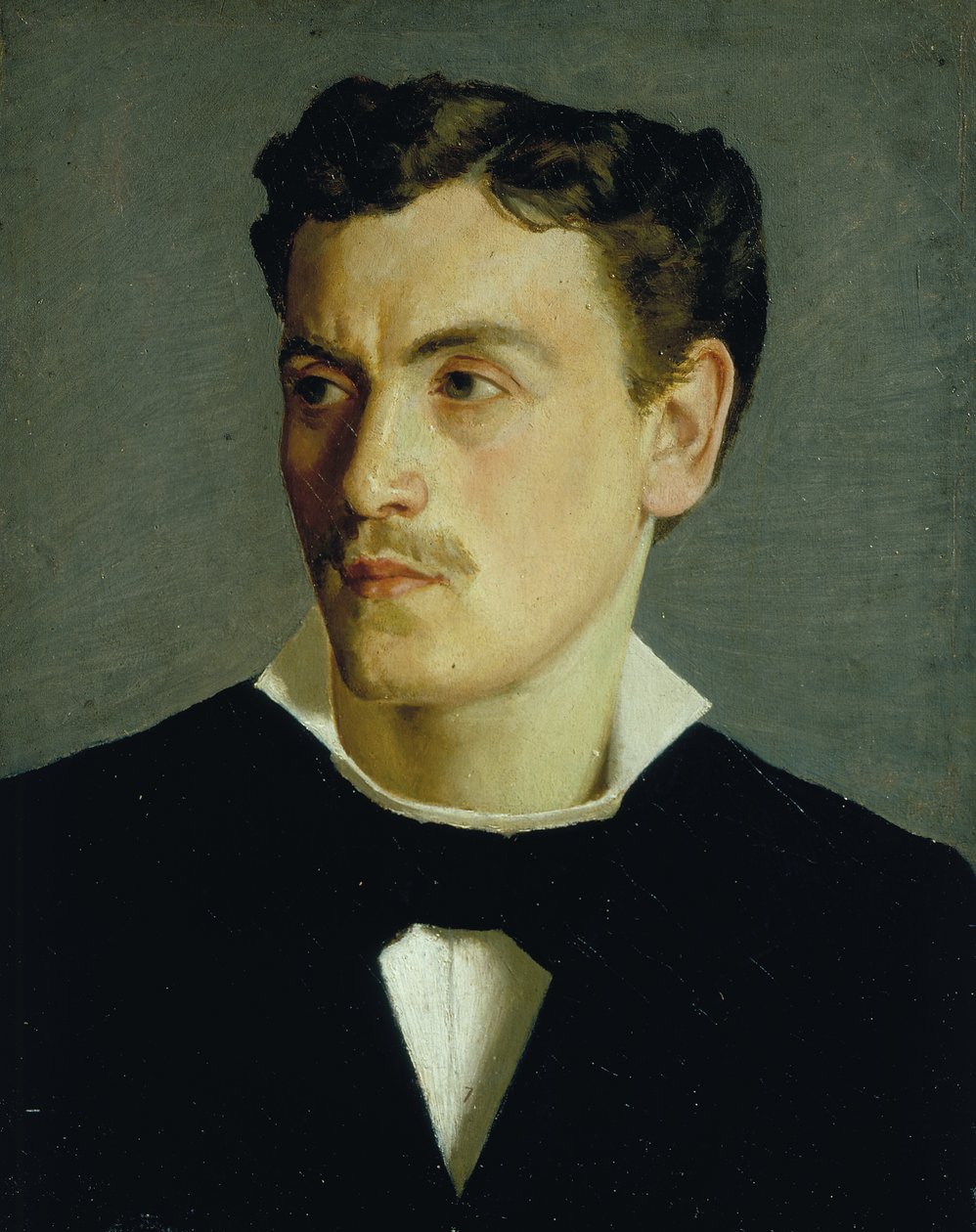 Porträtt av en ung man, ca 1855 (olja på duk) av Silvestro Lega