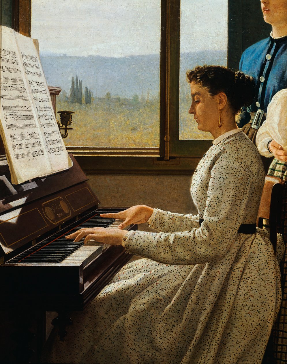 Starens sång, av Silvestro Lega (1826-1895), olja på duk, detalj av Silvestro Lega