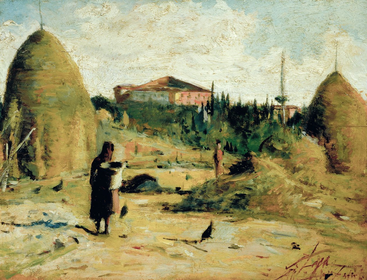Villa Bandini al Gabbro, ca 1889-90 (olja på pannå) av Silvestro Lega