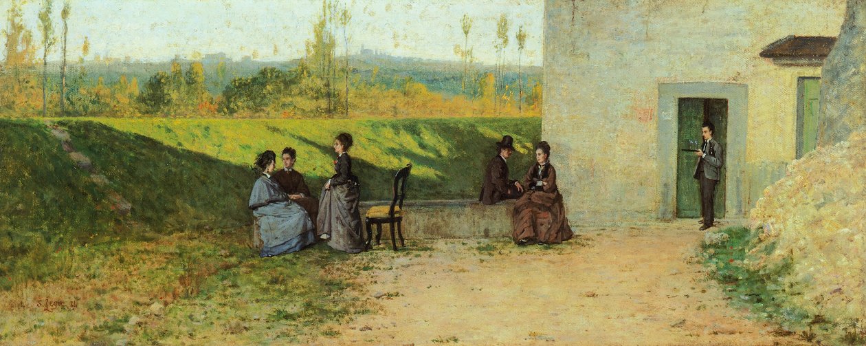 Besök i villan av Silvestro Lega