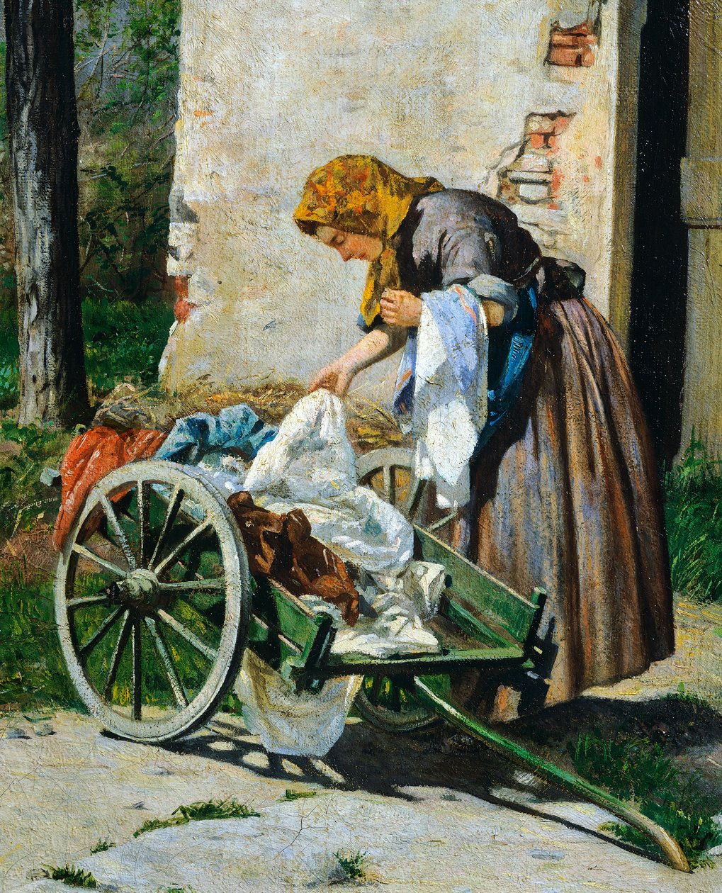 Tvättkvinnor nära Florens av Silvestro Lega