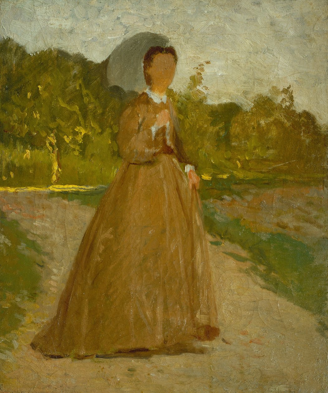 Kvinna i trädgården, ca 1864 (olja på duk) av Silvestro Lega
