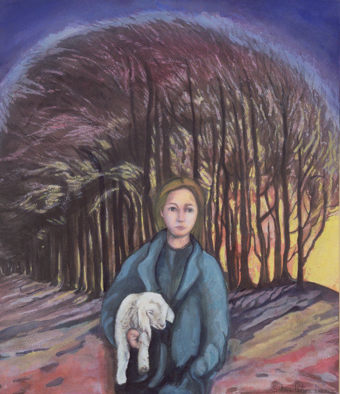 Lammet, 1999 (wc på papper) av Silvia Pastore