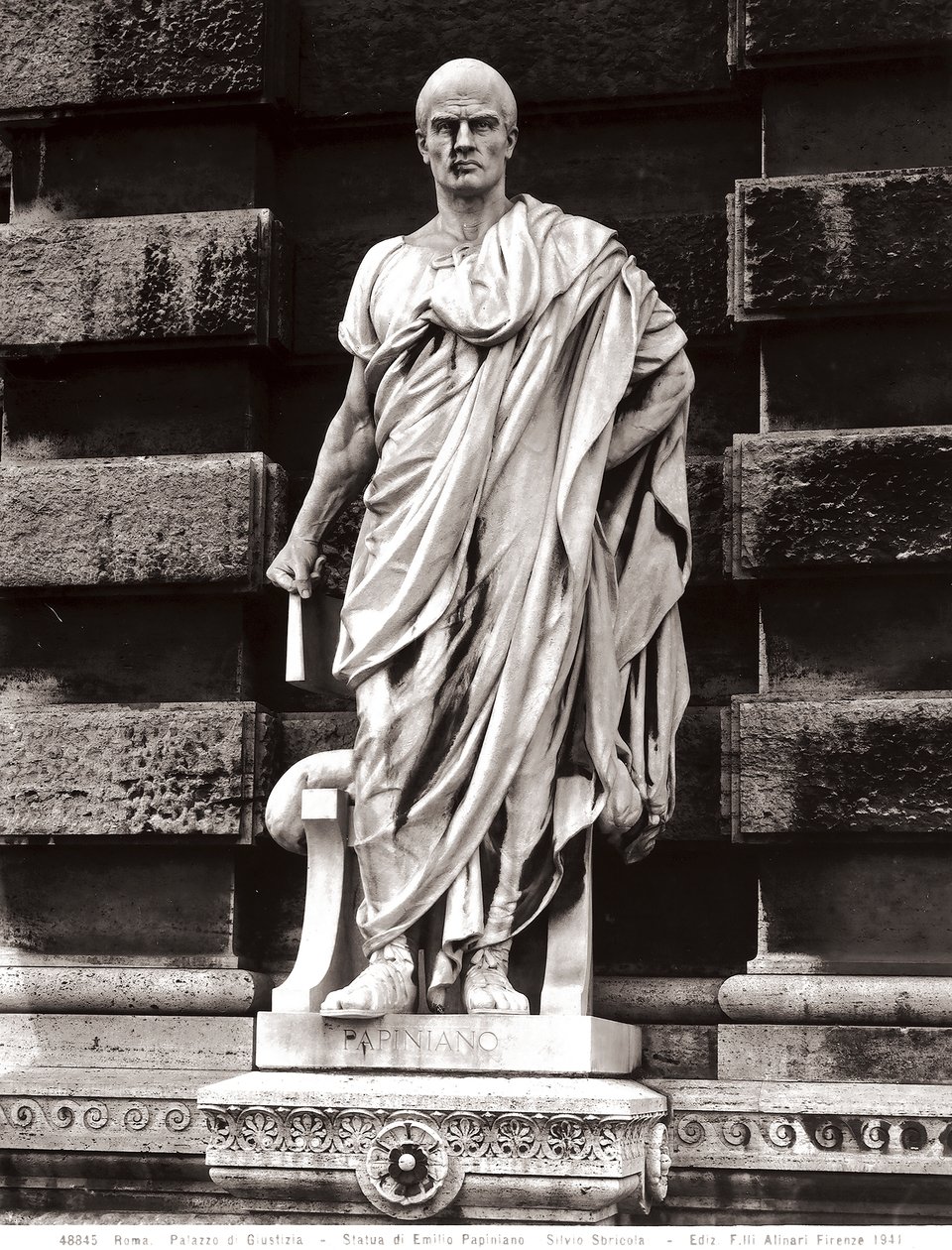 Staty av Emilio Papiniano (marmor) av Silvio Sbricoli