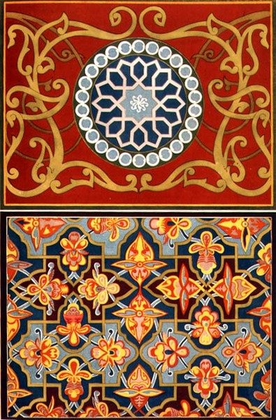 Dekorativa detaljer från `The Art of Central Asia`, pub. 1879-83 av Simakoff N.