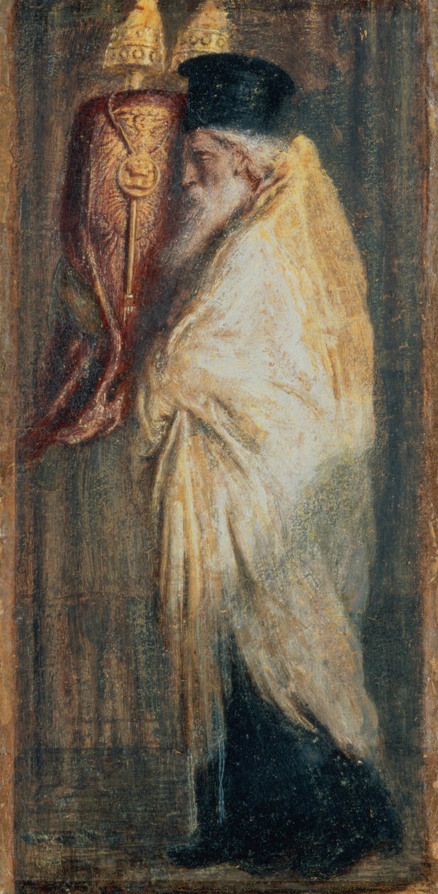 Aron med lagens bokrulle, 1875 av Simeon Solomon