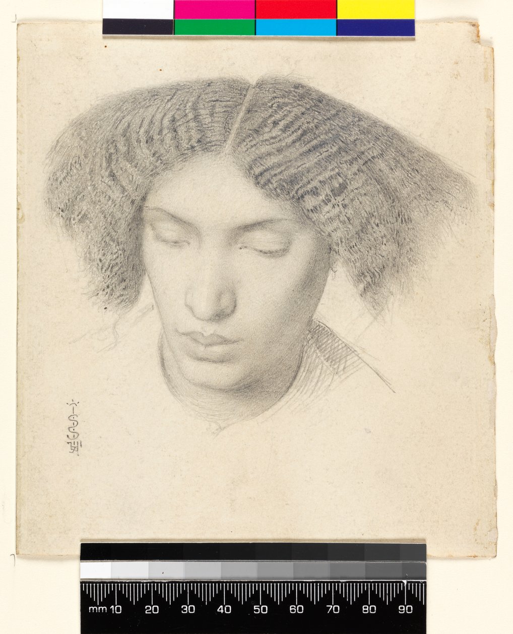 Porträtt av fru Fanny C.h.n, 1859 (grafit på papper) av Simeon Solomon