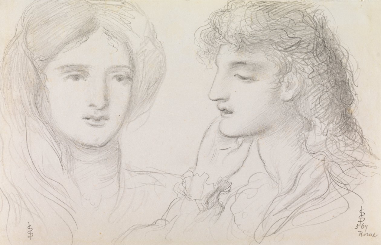 Studier av en flicka, 1867 av Simeon Solomon
