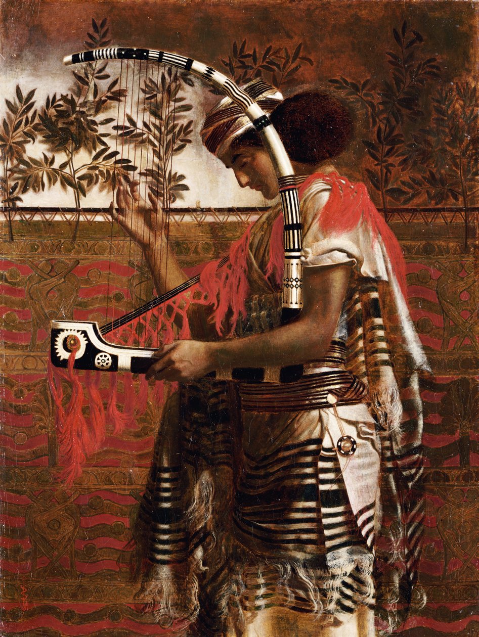 En ung musiker anställd i tempeltjänsten under lövhyddohögtiden, senare kallad Hosianna, 1862 av Simeon Solomon