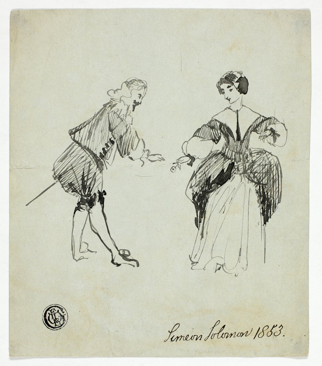 Cavalier och Lady av Simeon Solomon