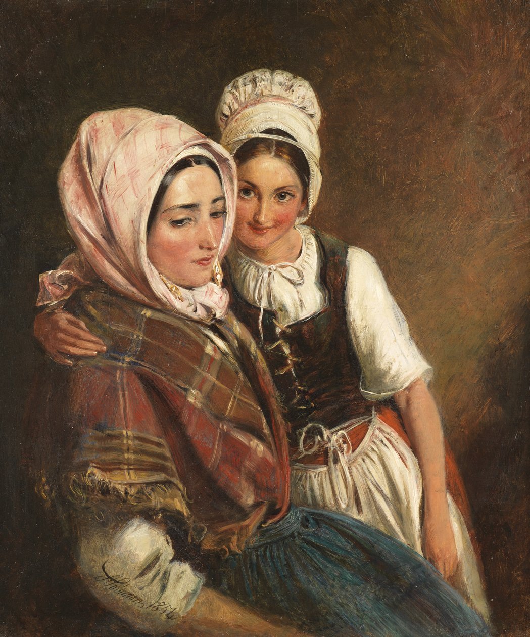 Mor och dotter, 1854 av Simeon Solomon