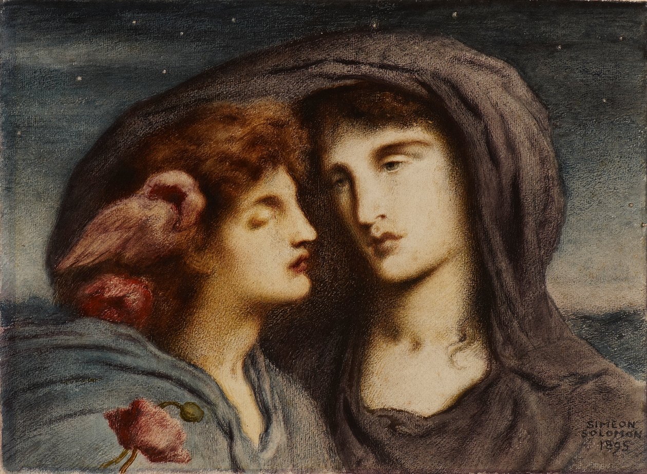 Natt som ser på sömnen sitt älskade barn (II) av Simeon Solomon