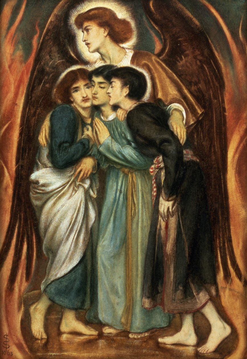 Sadrak, Mesak och Abednego i den brinnande ugnen av Simeon Solomon