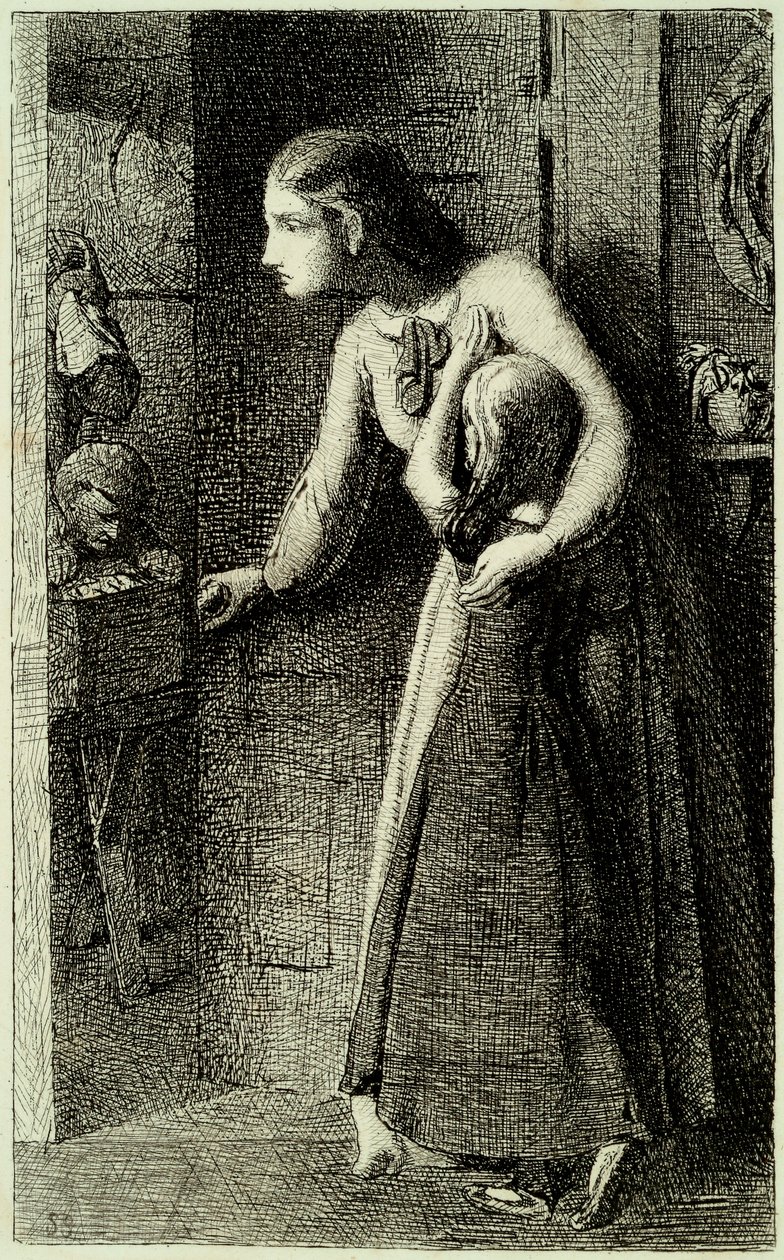 The Haunted House, c.1858 (etsning tryckt på indisk papper) av Simeon Solomon