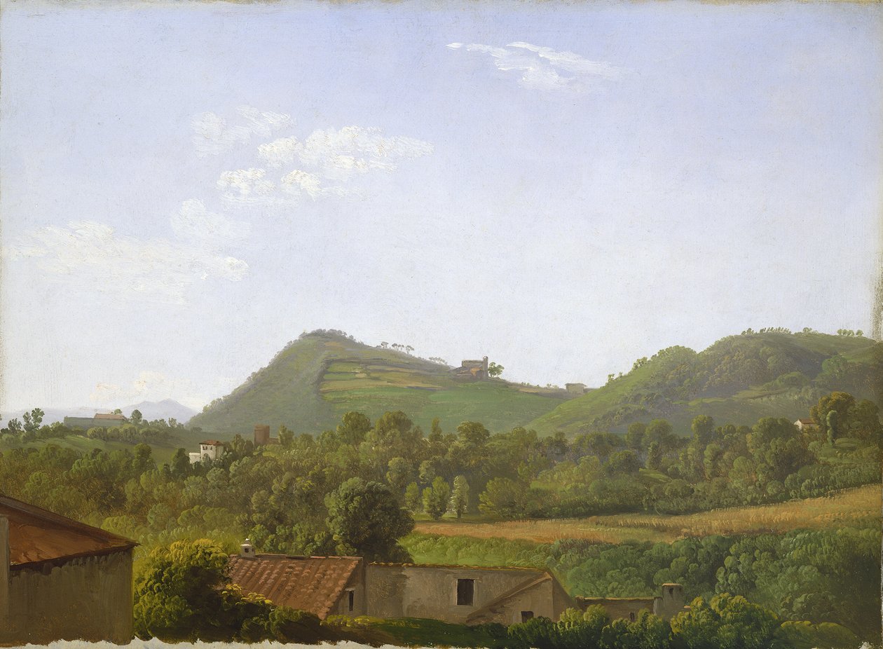 Utsikt nära Neapel, ca 1806 (olja på papper på duk) av Simon Alexandre Clément Denis