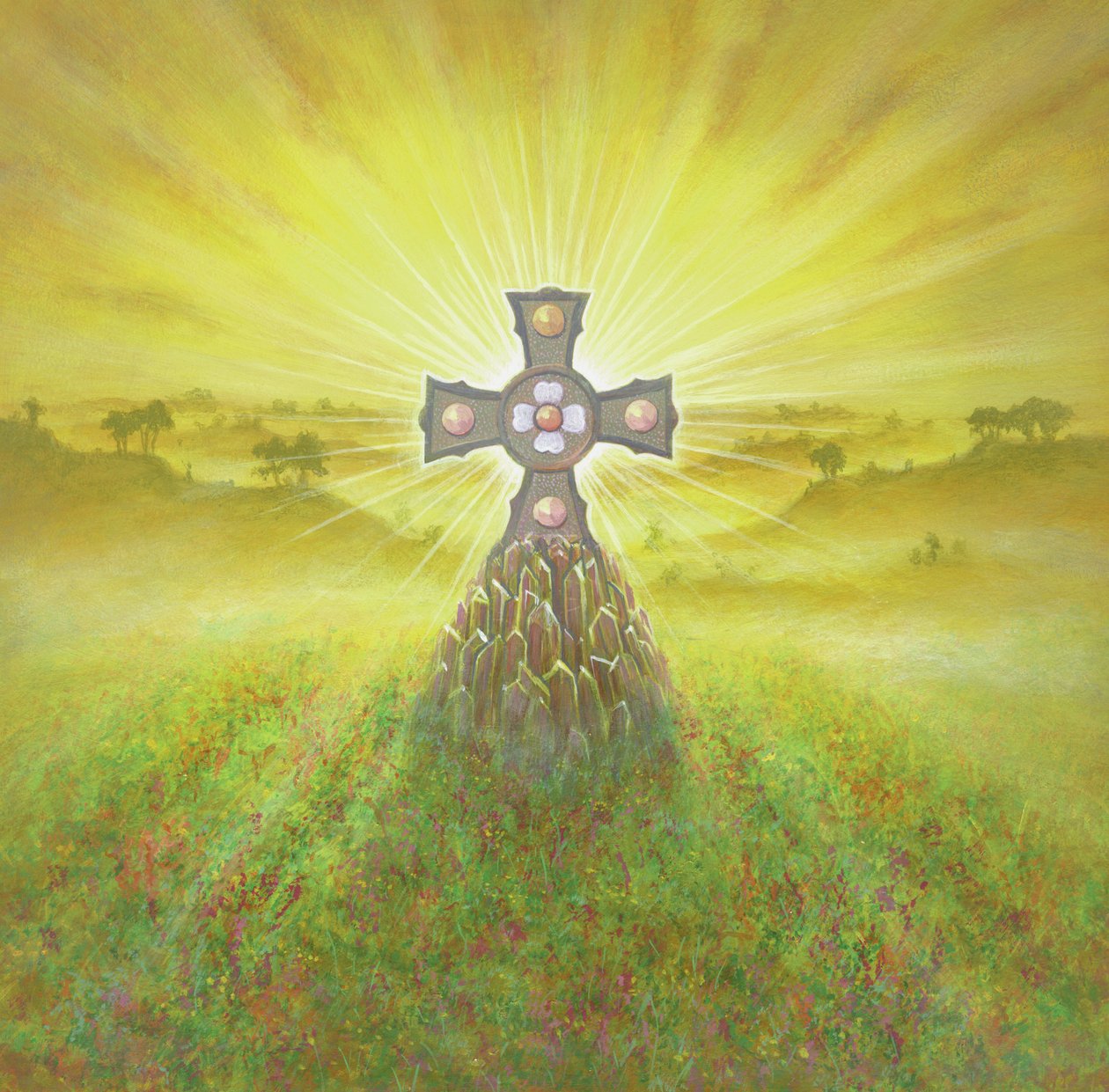 Celtic Cross (akryl på duk) av Simon Cook