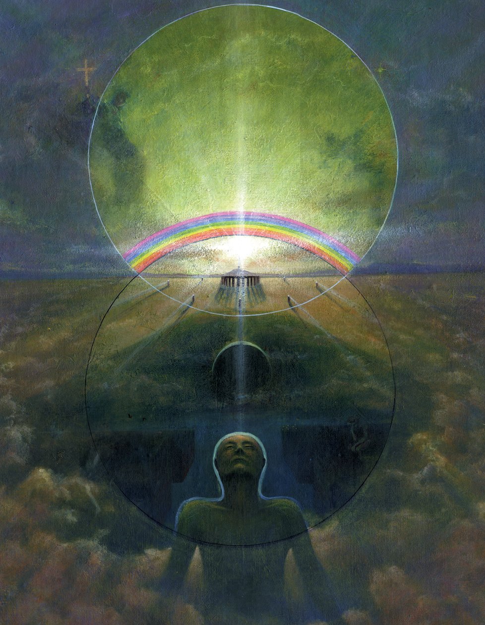 Freeing the Spirit (akryl på duk) av Simon Cook