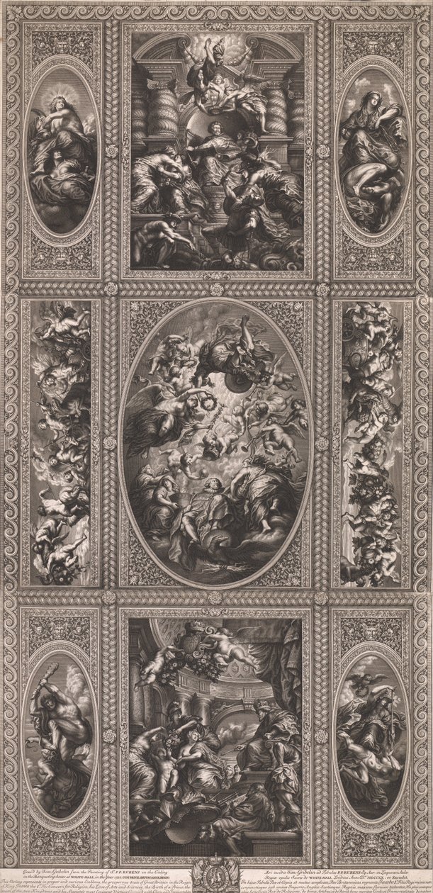 Från takets målning i banketthuset i White-Hall år 1720 av Simon Gribelin