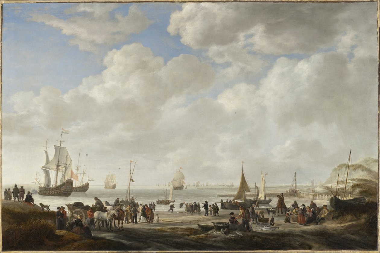 Vy över en strand, 1646 av Simon de Vlieger