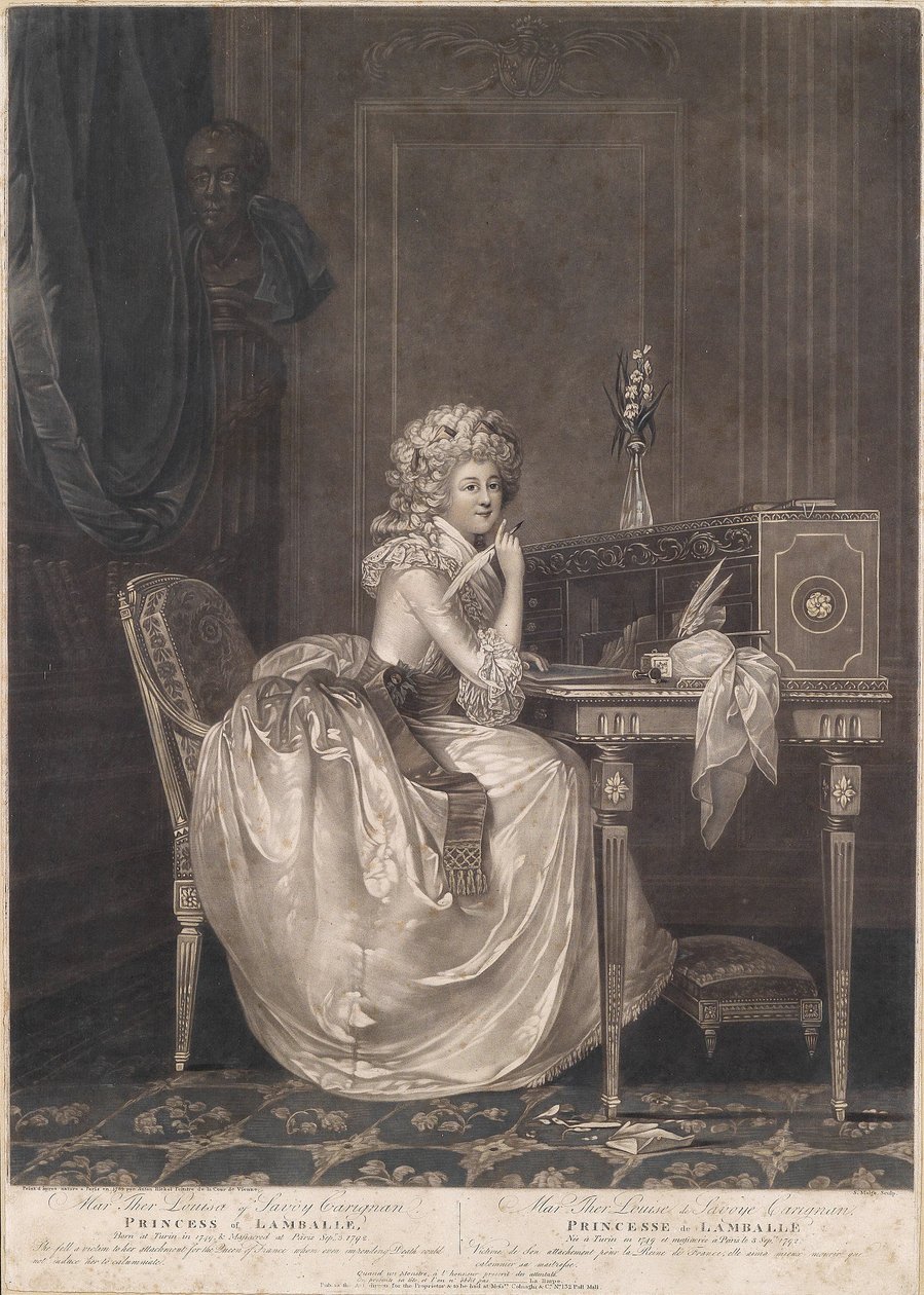 Porträtt av Madame de Lamballe (1749-1792) av Simon Malgo
