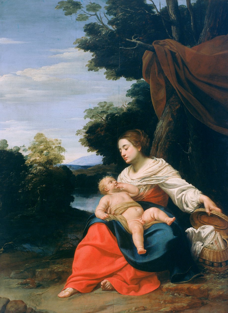 Madonna och barn, känd som Madonna della Cesta (korgens Madonna) av Simon Vouet