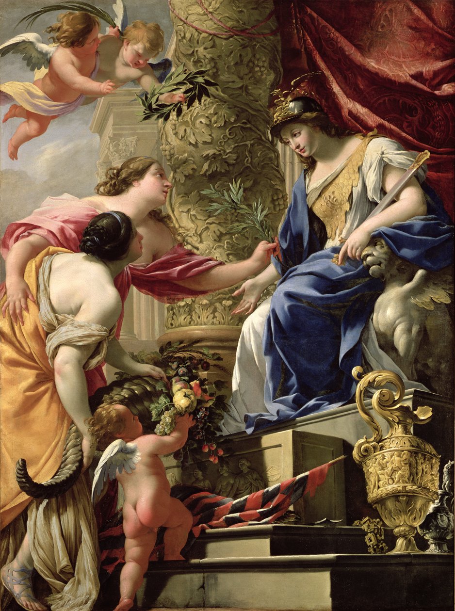 Försiktighet som leder fred och överflöd, c.1645 av Simon Vouet