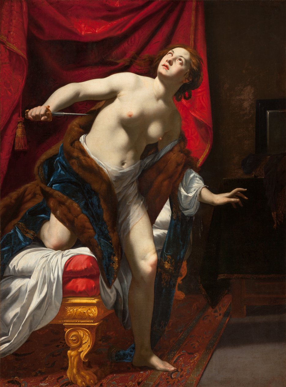 Självmord av Lucrece, ca 1625 av Simon Vouet