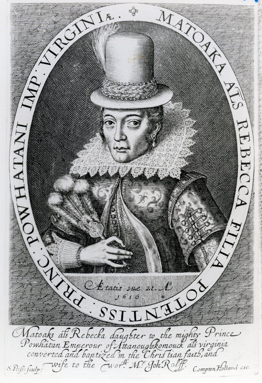 Pocahontas, 1818 Sved av Simon de Passe