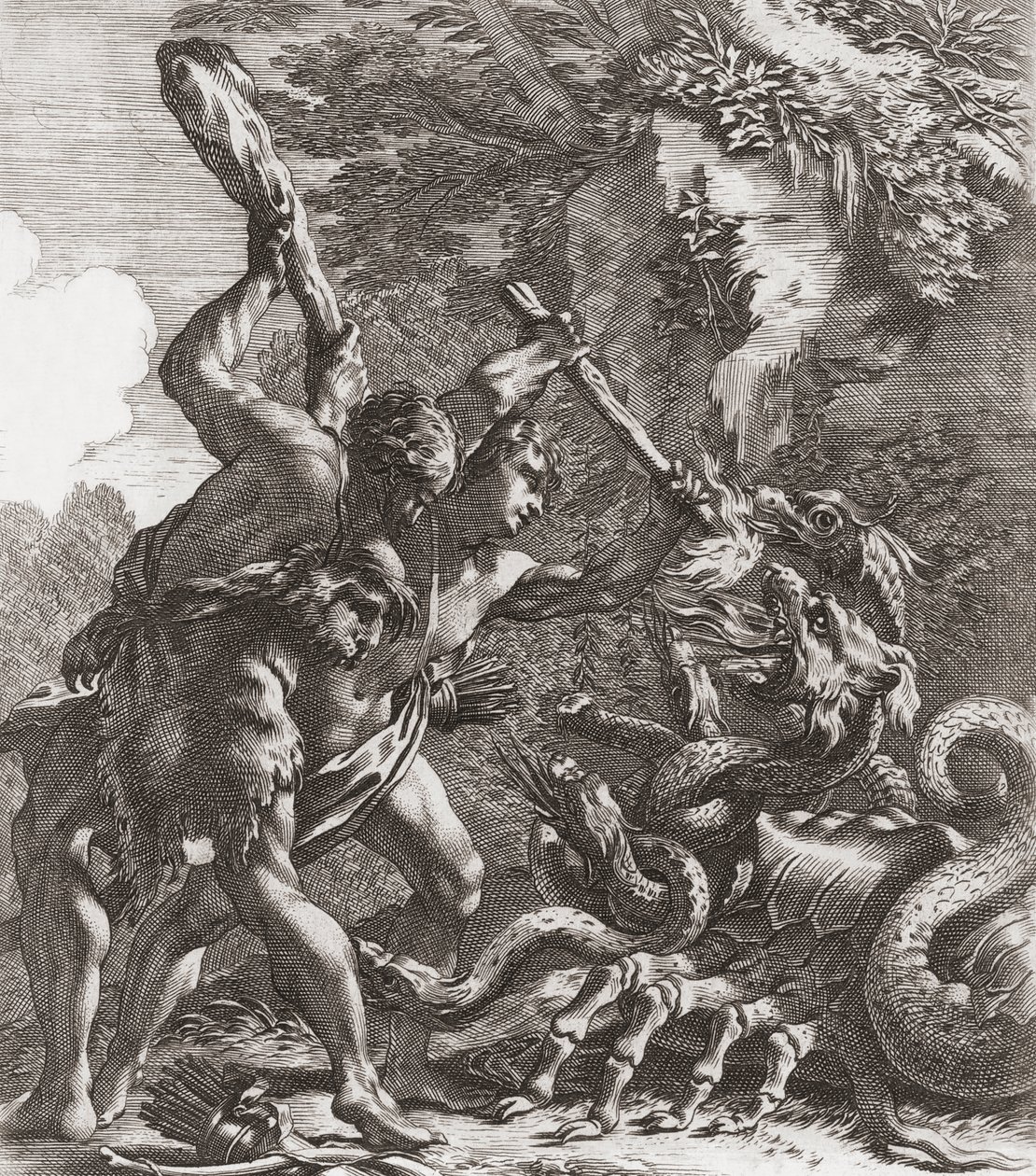 Herkules och Hydra. (skriva ut) av Simon (after) Vouet