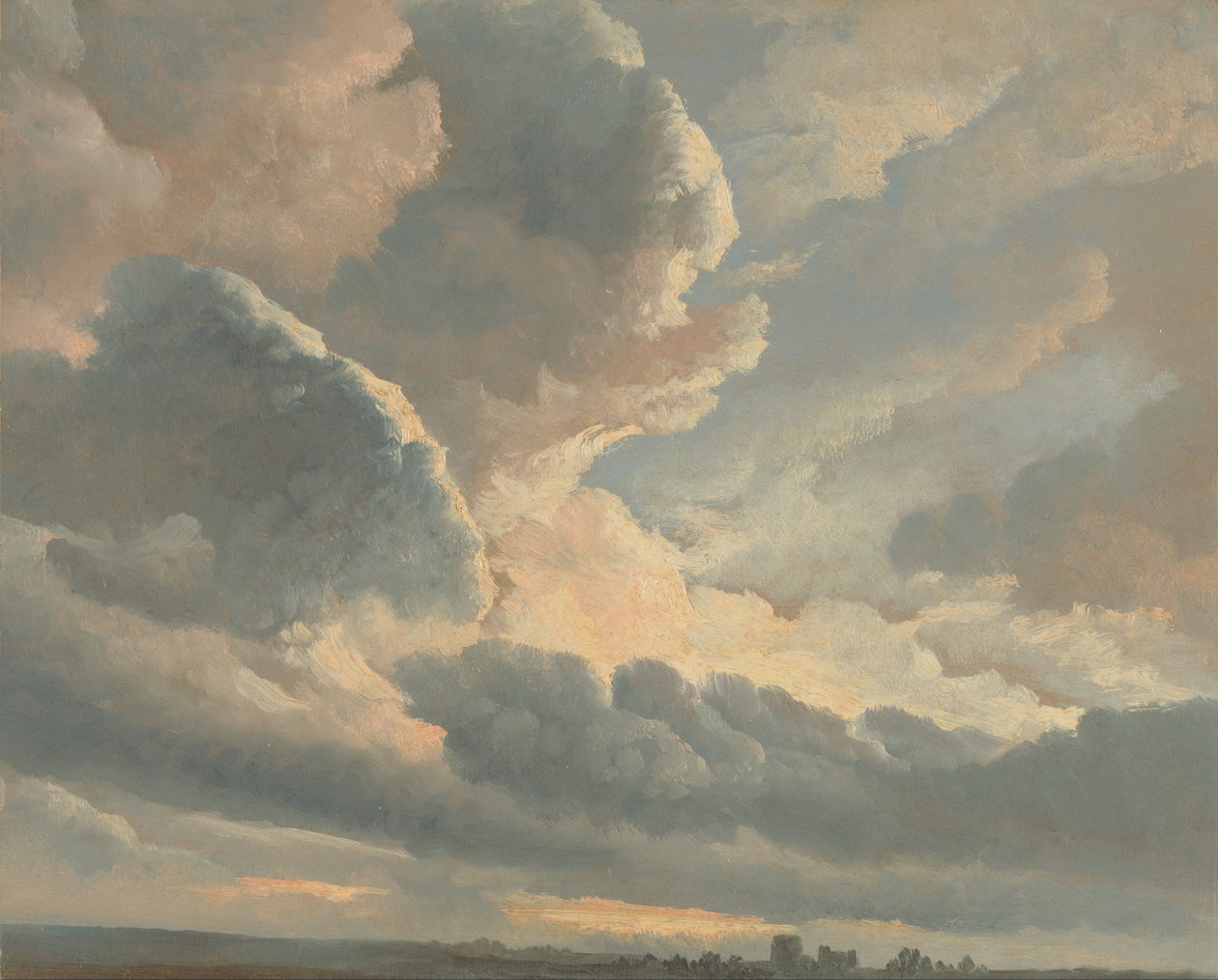 Study of Clouds with a Sunset near Rome av Simon Alexandre Clément Denis