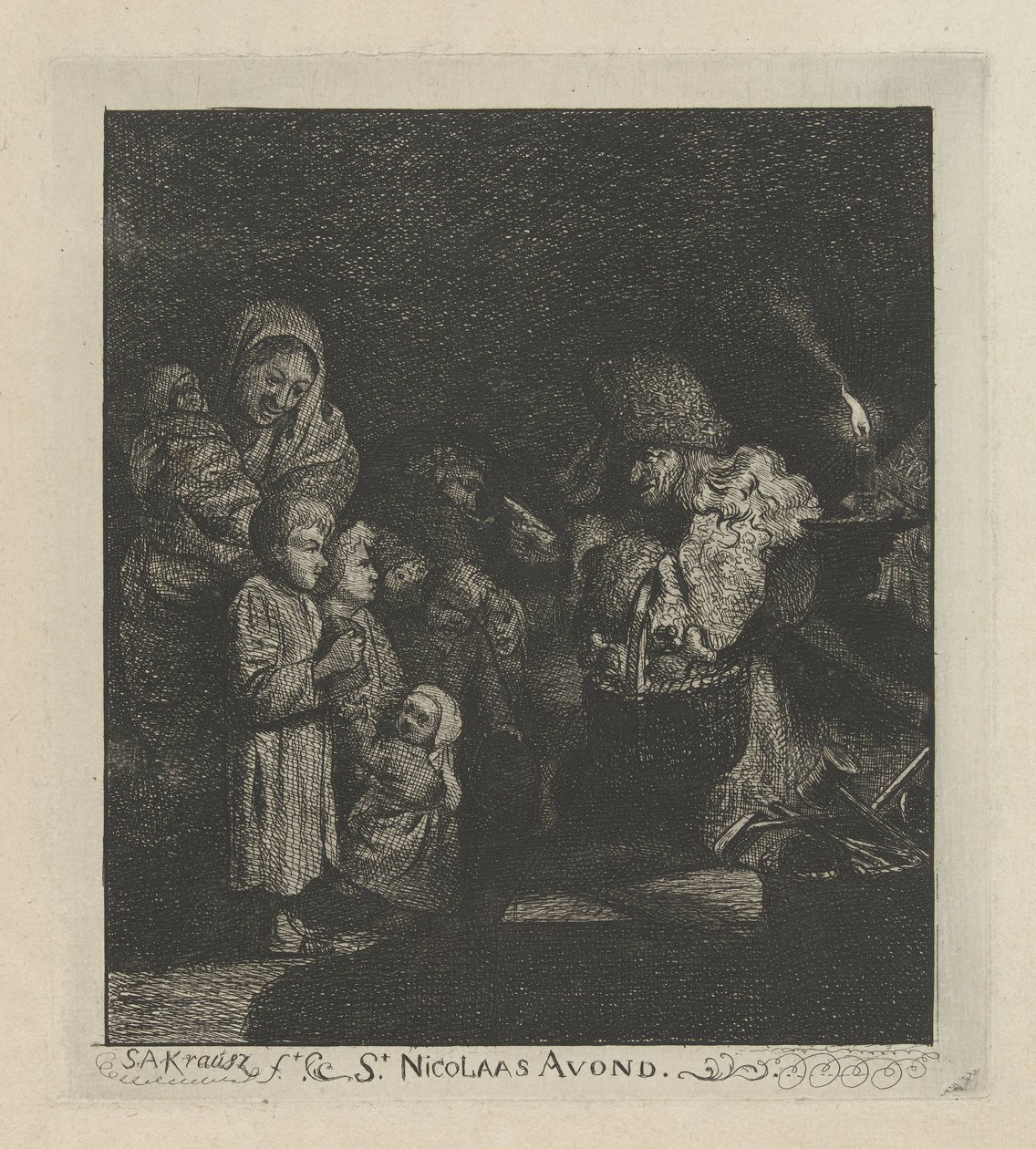 Sinterklaas-afton St Nicholas Evening (titel på objekt) av Simon Andreas Krausz